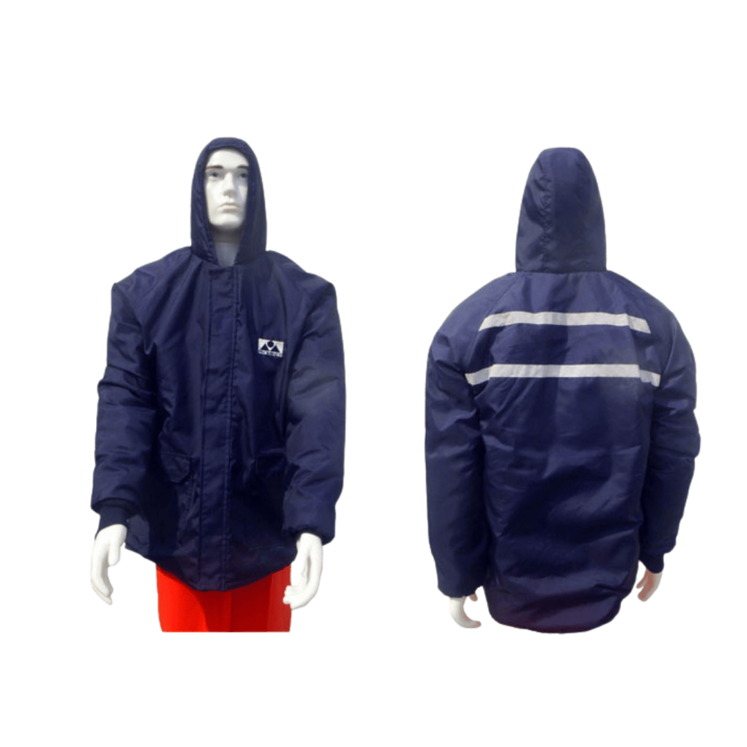 Jaqueta de Nylon com Capuz e Faixa Refletiva | J.Marseg EPI